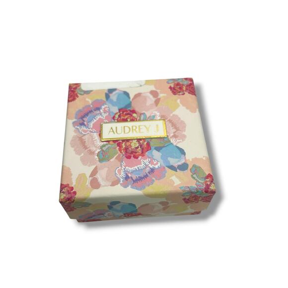 NEW Audrey J Blue Cubic Zirconia Earrings & Necklace Set Pave Crystal Gift Box - Picture 3 of 9